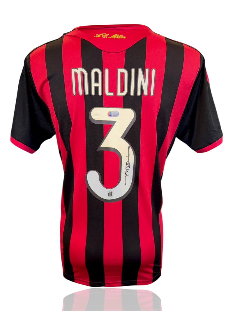 PAOLO MALDINI SIGNED AC MILAN 2008/09 FINAL HOME SHIRT (ACG CERT AG17399)-1
