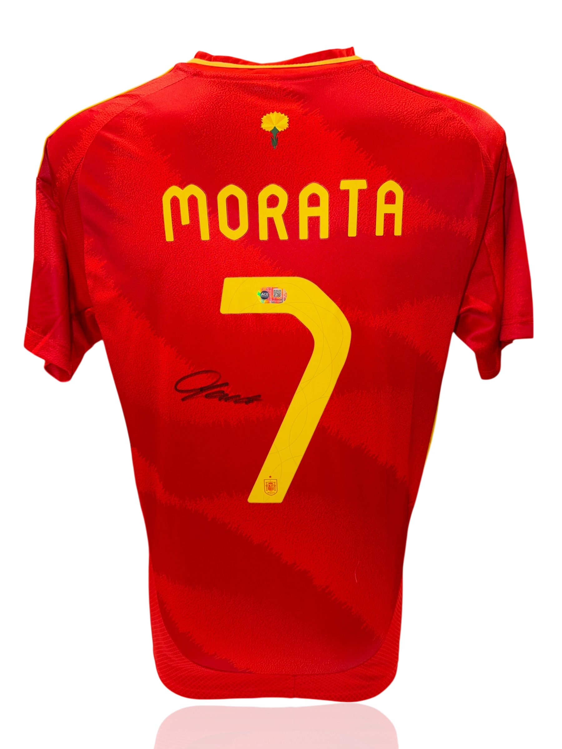 ALVARO MORATA SIGNED SPAIN EURO 2024 HOME SHIRT (ACG CERT AG17725)-1