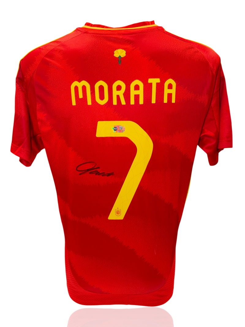 ALVARO MORATA SIGNED SPAIN EURO 2024 HOME SHIRT (ACG CERT AG17725)-1