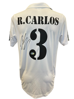 ROBERTO CARLOS SIGNED 2002/03 REAL MADRID HOME SHIRT (ACG CERT AG17251)-1