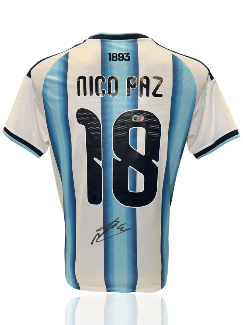 NICO PAZ SIGNED ARGENTINA WORLD CUP 2026 HOME SHIRT (ACG CERT AG17726)-1