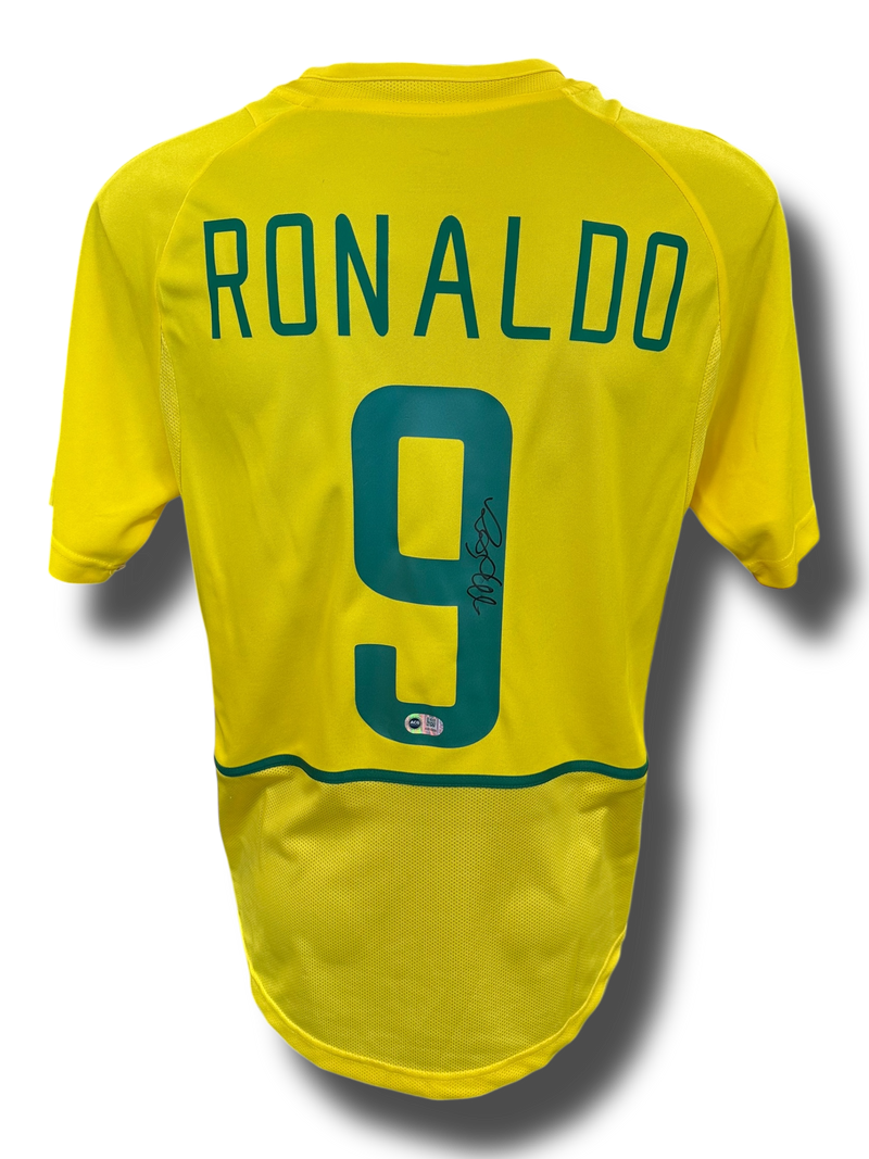 RONALDO NAZARIO SIGNED BRAZIL HOME 2002 WORLD CUP SHIRT (ACG CERT AG16635)-1