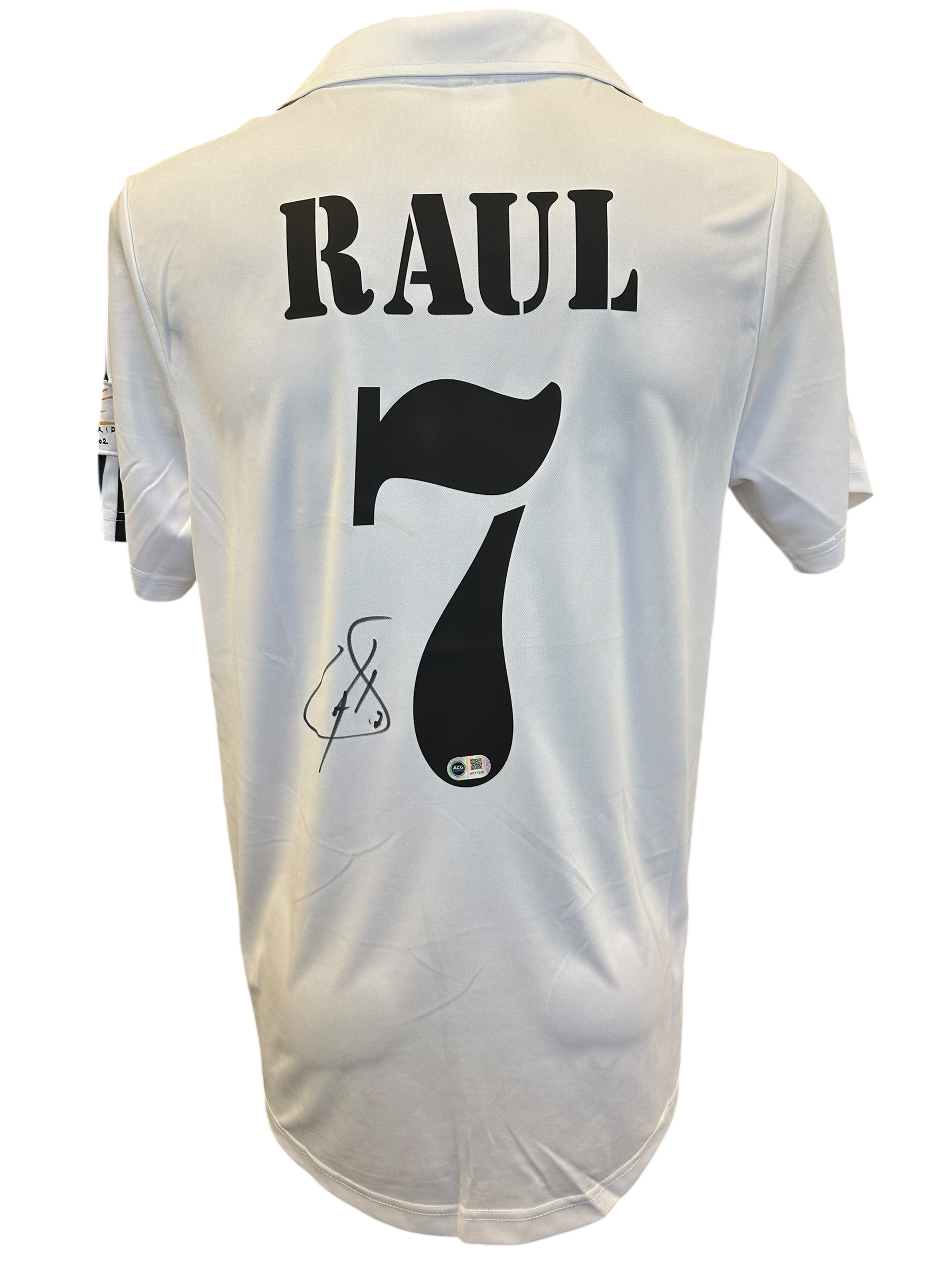 RAUL GONZALEZ SIGNED 2001/02 REAL MADRID SHIRT SPAIN LEGEND (ACG CERT AG17250)-1