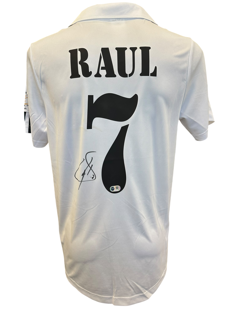 RAUL GONZALEZ SIGNED 2001/02 REAL MADRID SHIRT SPAIN LEGEND (ACG CERT AG17250)-1
