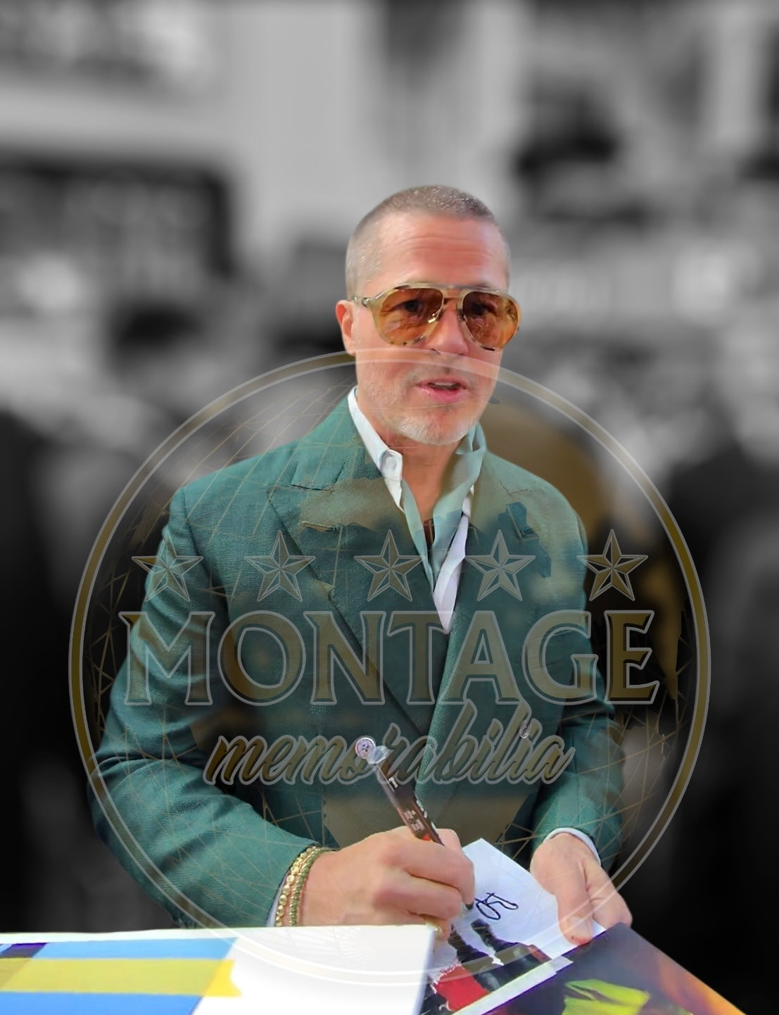 BRAD PITT SIGNED ONCE UPON A TIME IN HOLLYWOOD 16x12 PHOTO (ACG CERT AG16548)