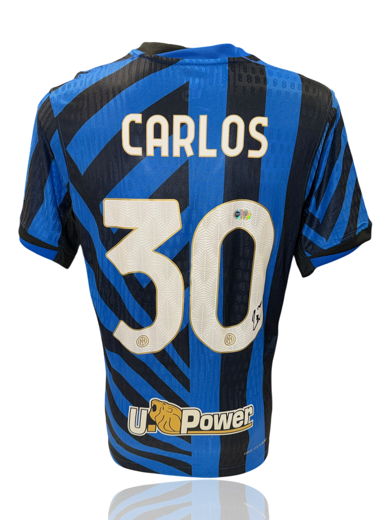 CARLOS AUGUSTO SIGNED 2024/25 INTER MILAN HOME SHIRT CARLOS 30 (ACG CERT AG17598)-1