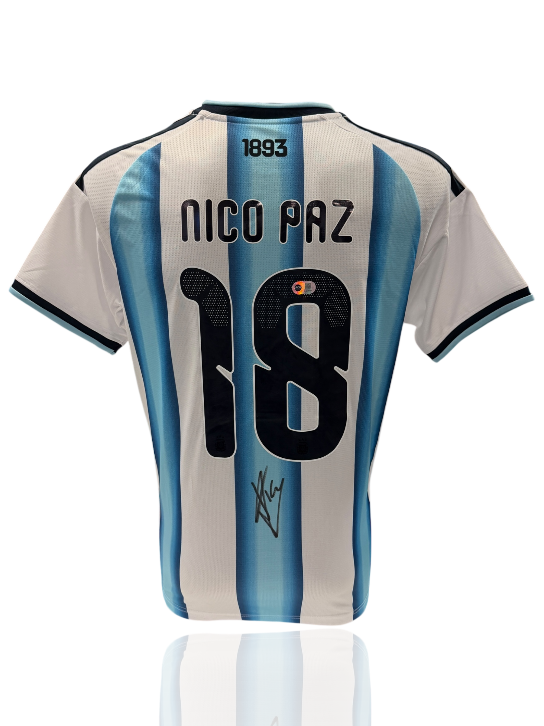 NICO PAZ SIGNED ARGENTINA WORLD CUP 2026 HOME SHIRT (ACG CERT AG17727)-1