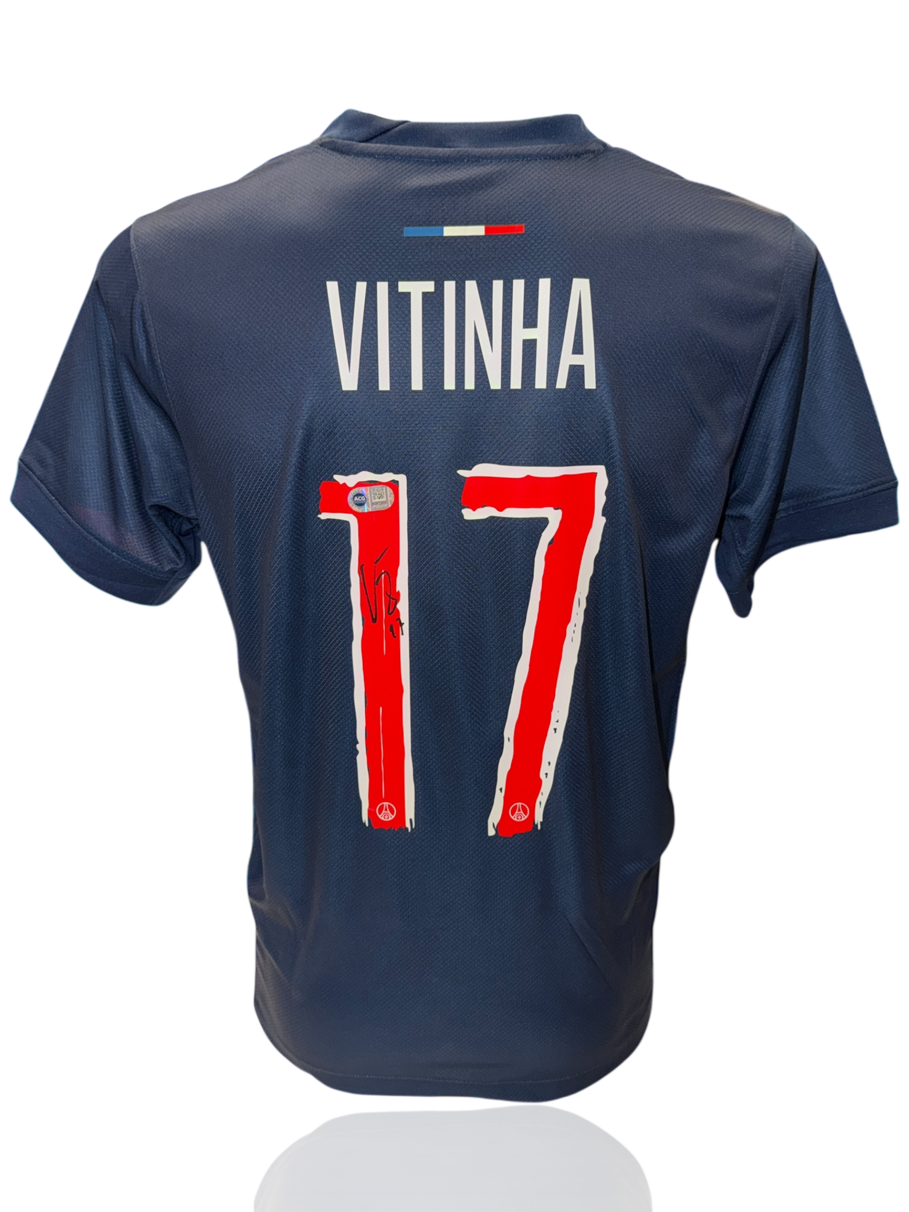 VITINHA SIGNED 2024/25 PARIS SAINT-GERMAIN PSG UCL HOME SHIRT (ACG CERT AG17490)-1