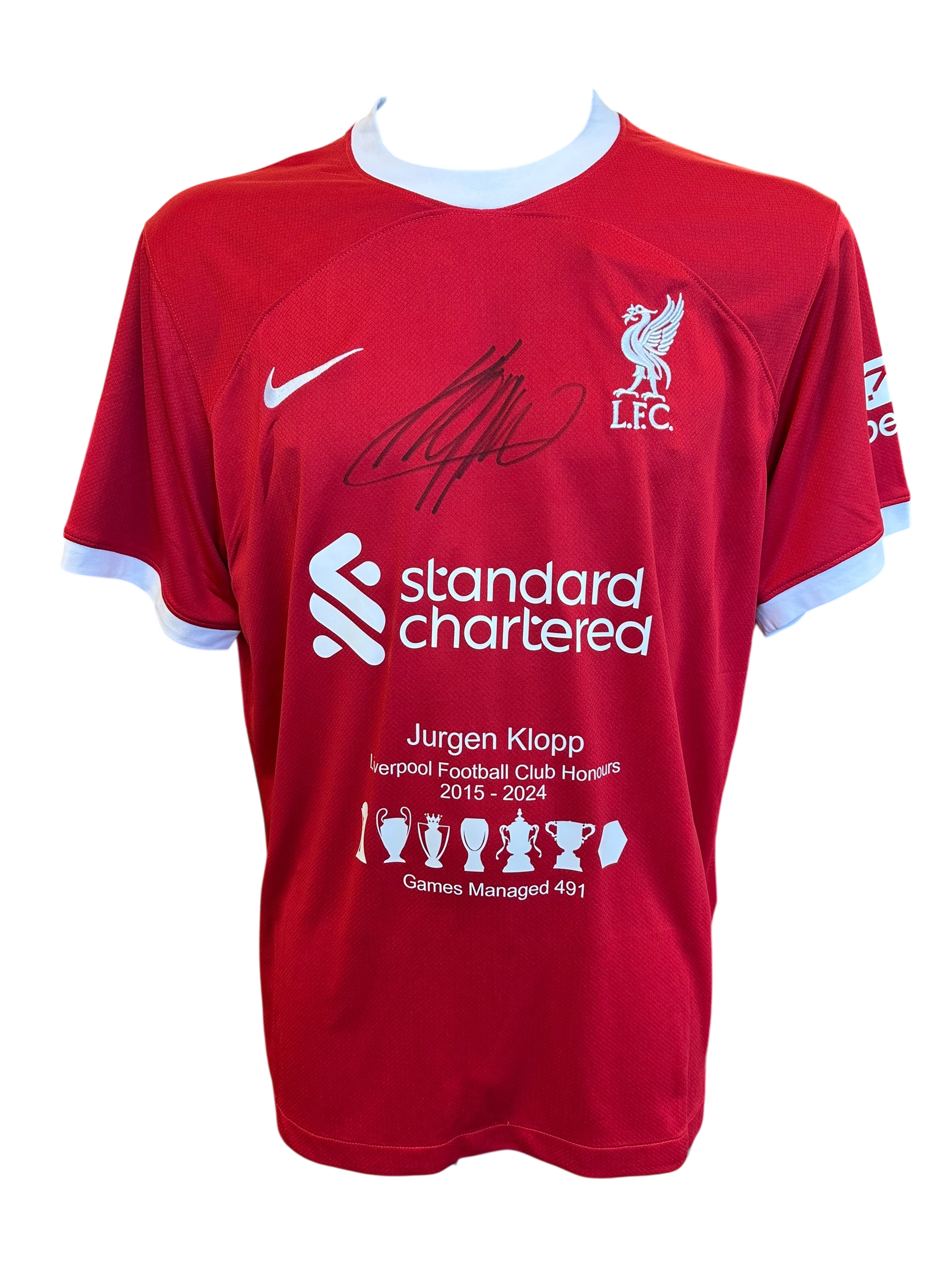 JURGEN KLOPP SIGNED 2023/24 LIVERPOOL FC HONOURS SHIRT (ACG CERT AG17219)