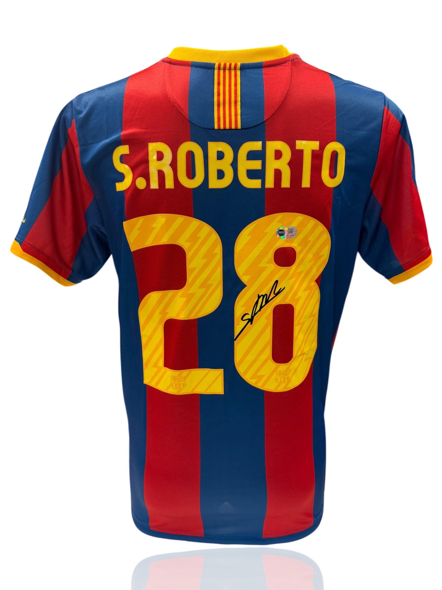 SERGI ROBERTO SIGNED FC BARCELONA 2010/11 HOME SHIRT (ACG CERT AG17729)-1