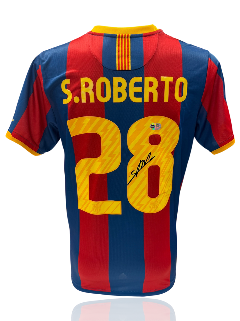 SERGI ROBERTO SIGNED FC BARCELONA 2010/11 HOME SHIRT (ACG CERT AG17729)-1