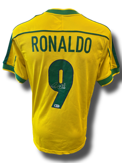 RONALDO NAZARIO SIGNED BRAZIL HOME 1998 WORLD CUP SHIRT (ACG CERT AG16633)-1