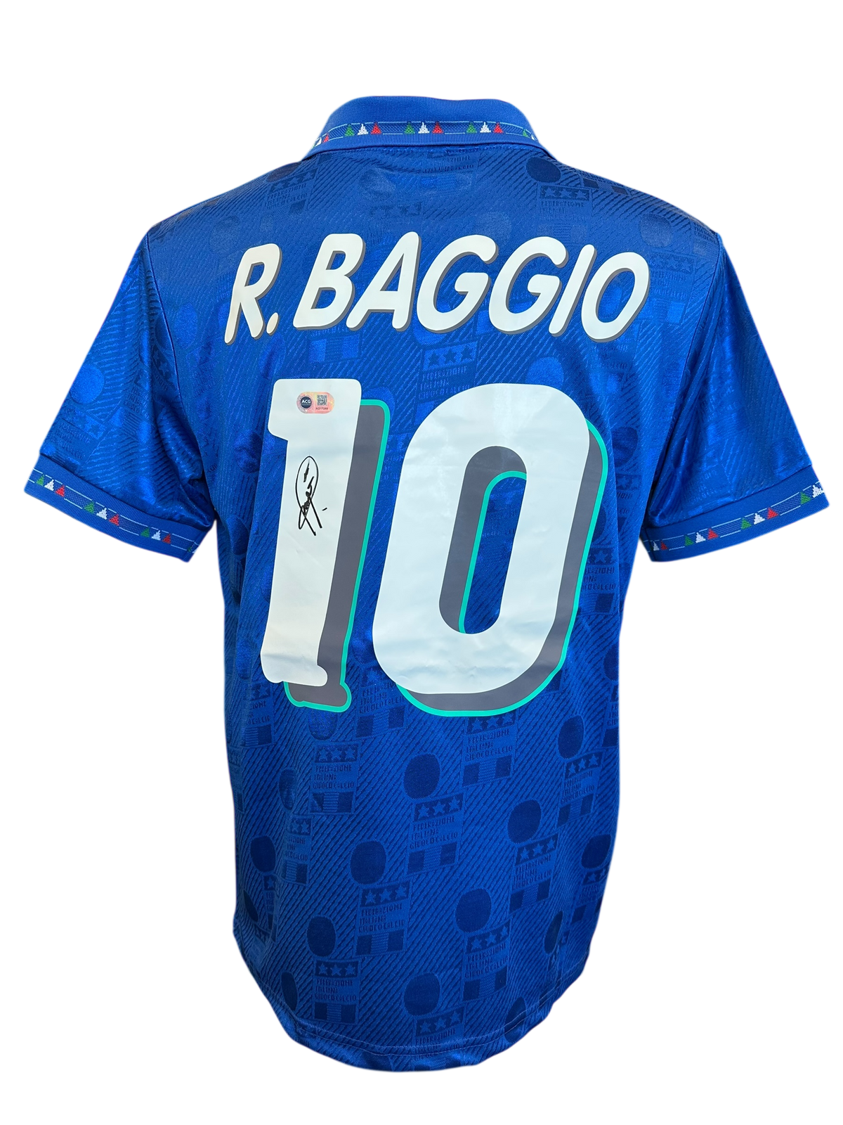 R. Baggio 10番 adidas サッカーシャツ 認証シール付直筆サイン R. Baggio 10番 adidas サッカーシャツ 認証シール付直筆サイン