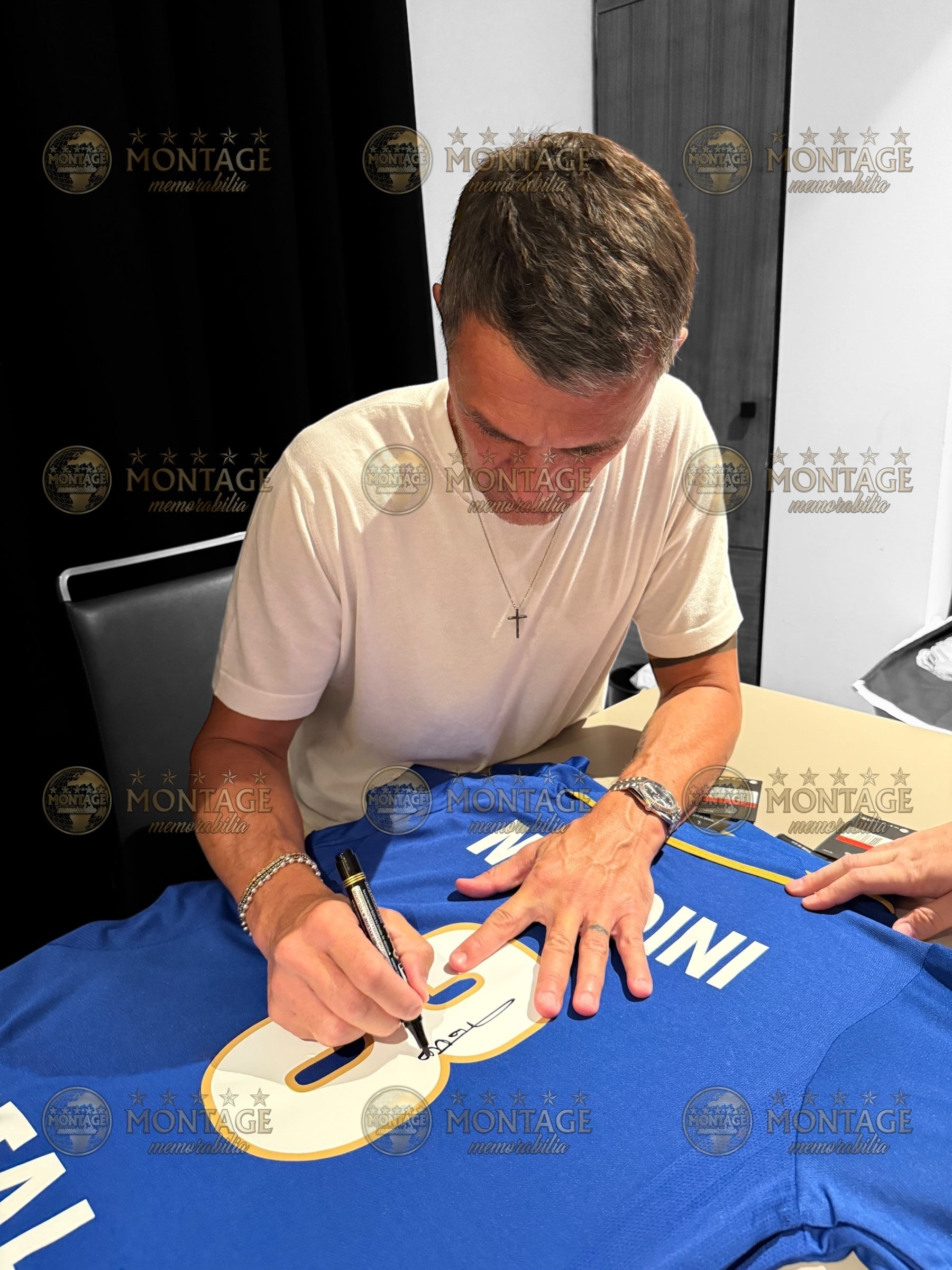 PAOLO MALDINI SIGNED ITALY EURO 1996 HOME SHIRT (ACG CERT AG17396)