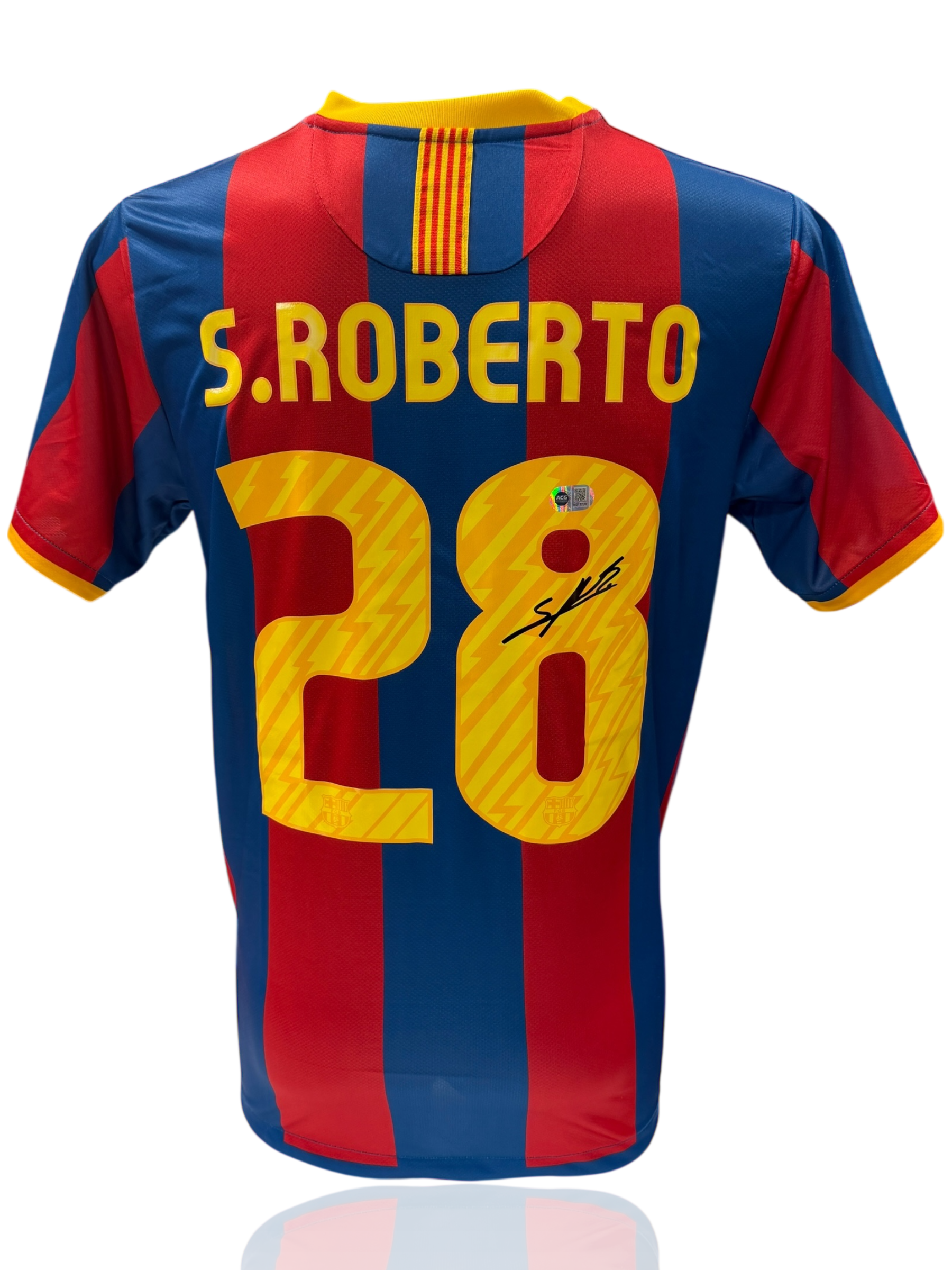 SERGI ROBERTO SIGNED FC BARCELONA 2010/11 HOME SHIRT (ACG CERT AG17730)-1
