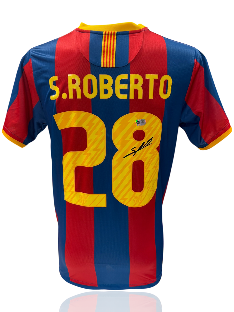 SERGI ROBERTO SIGNED FC BARCELONA 2010/11 HOME SHIRT (ACG CERT AG17730)-1