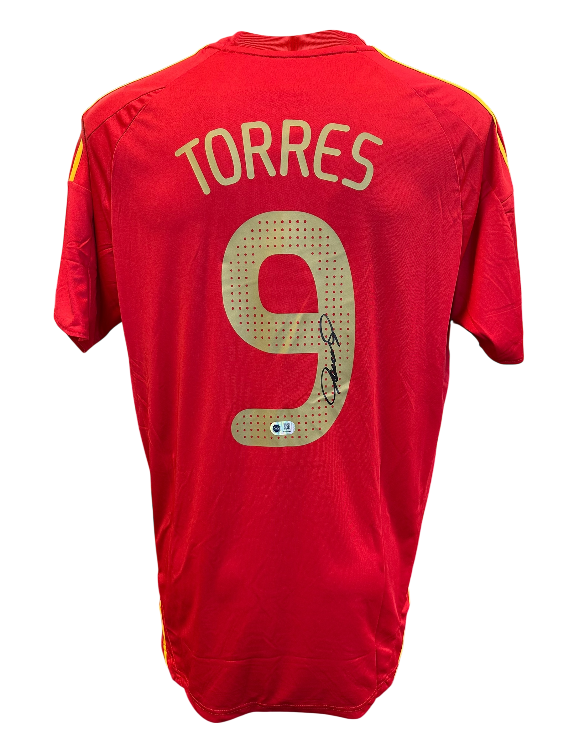 FERNANDO TORRES SIGNED SPAIN EURO 2008 WINNERS HOME SHIRT (ACG CERT AG17246)-1
