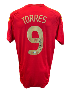 FERNANDO TORRES SIGNED SPAIN EURO 2008 WINNERS HOME SHIRT (ACG CERT AG17246)-1