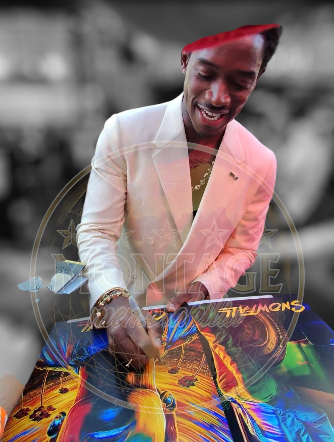 DAMSON IDRIS SIGNED SNOWFALL 16x12 PHOTO (ACG CERT AG16544)