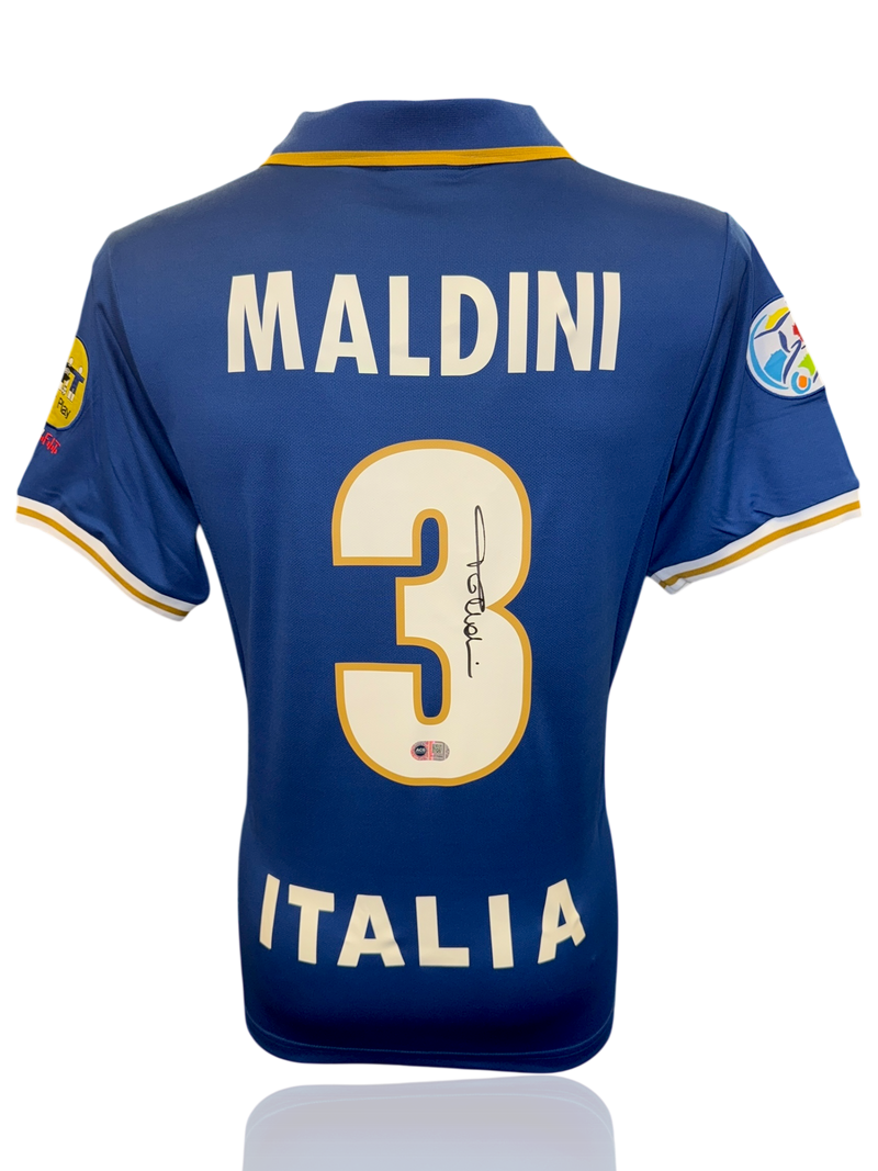 PAOLO MALDINI SIGNED ITALY EURO 1996 HOME SHIRT (ACG CERT AG17396)-1