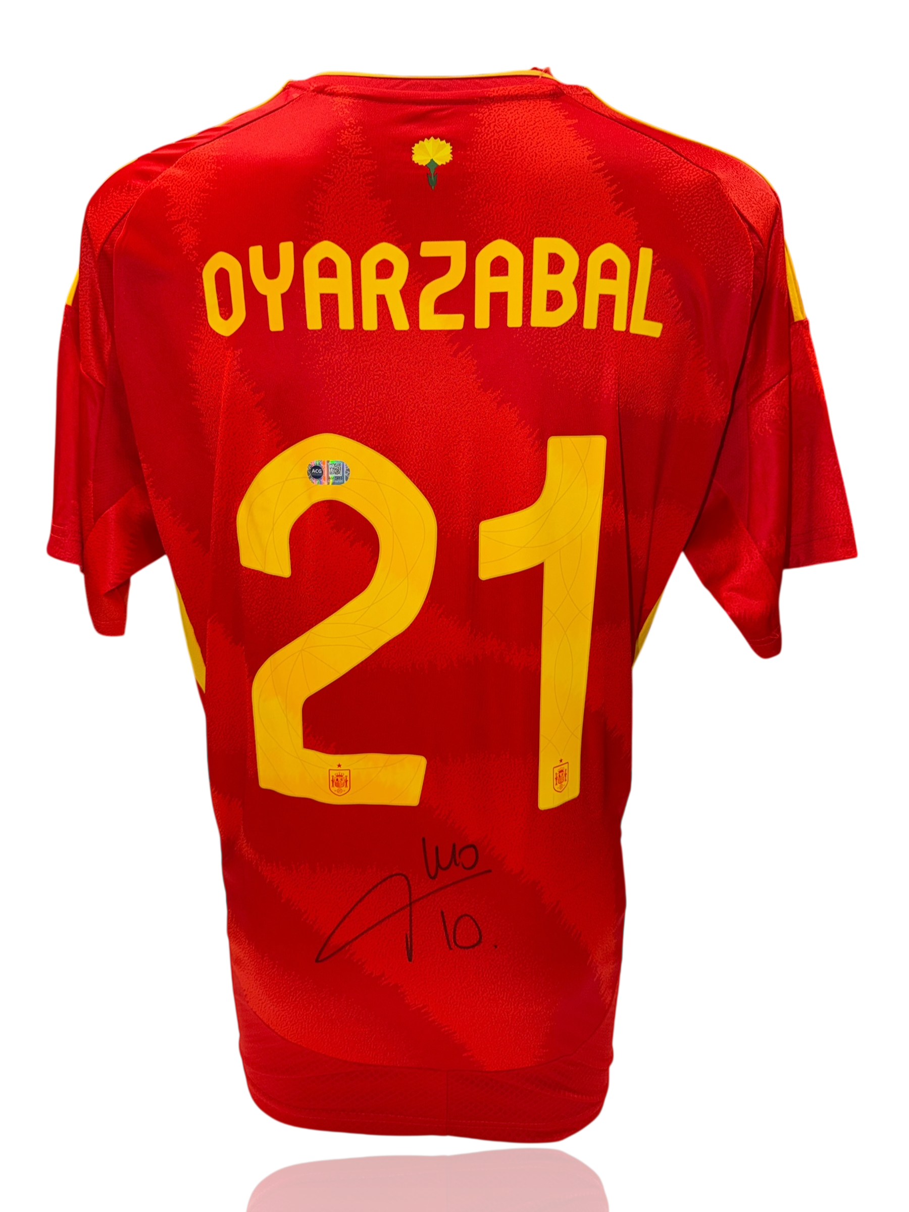 MIKEL OYARZABAL SIGNED 2024 SPAIN HOME SHIRT (ACG CERT AG17602)-1