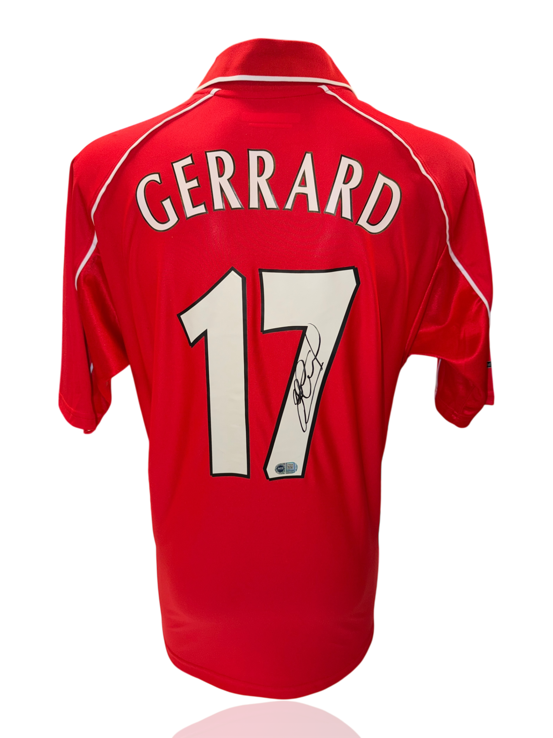STEVEN GERRARD SIGNED LIVERPOOL FC TREBLE 2001 SHIRT (ACG CERT AG17486)