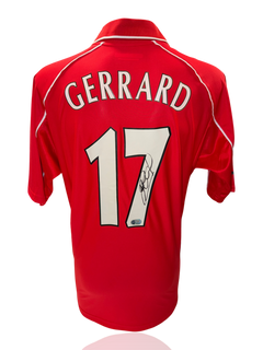 STEVEN GERRARD SIGNED LIVERPOOL FC TREBLE 2001 SHIRT (ACG CERT AG17486)-1