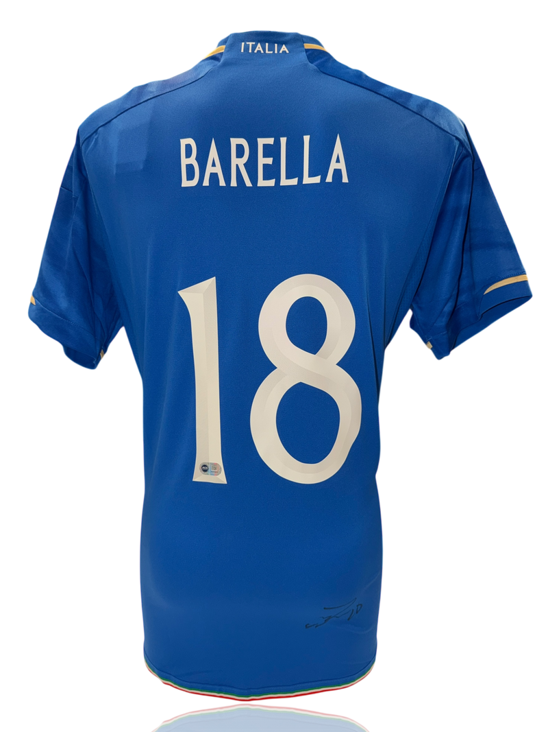 NICOLO BARELLA SIGNED 2022/24 ITALY HOME SHIRT BARELLA 18 (ACG CERT AG17603)-1