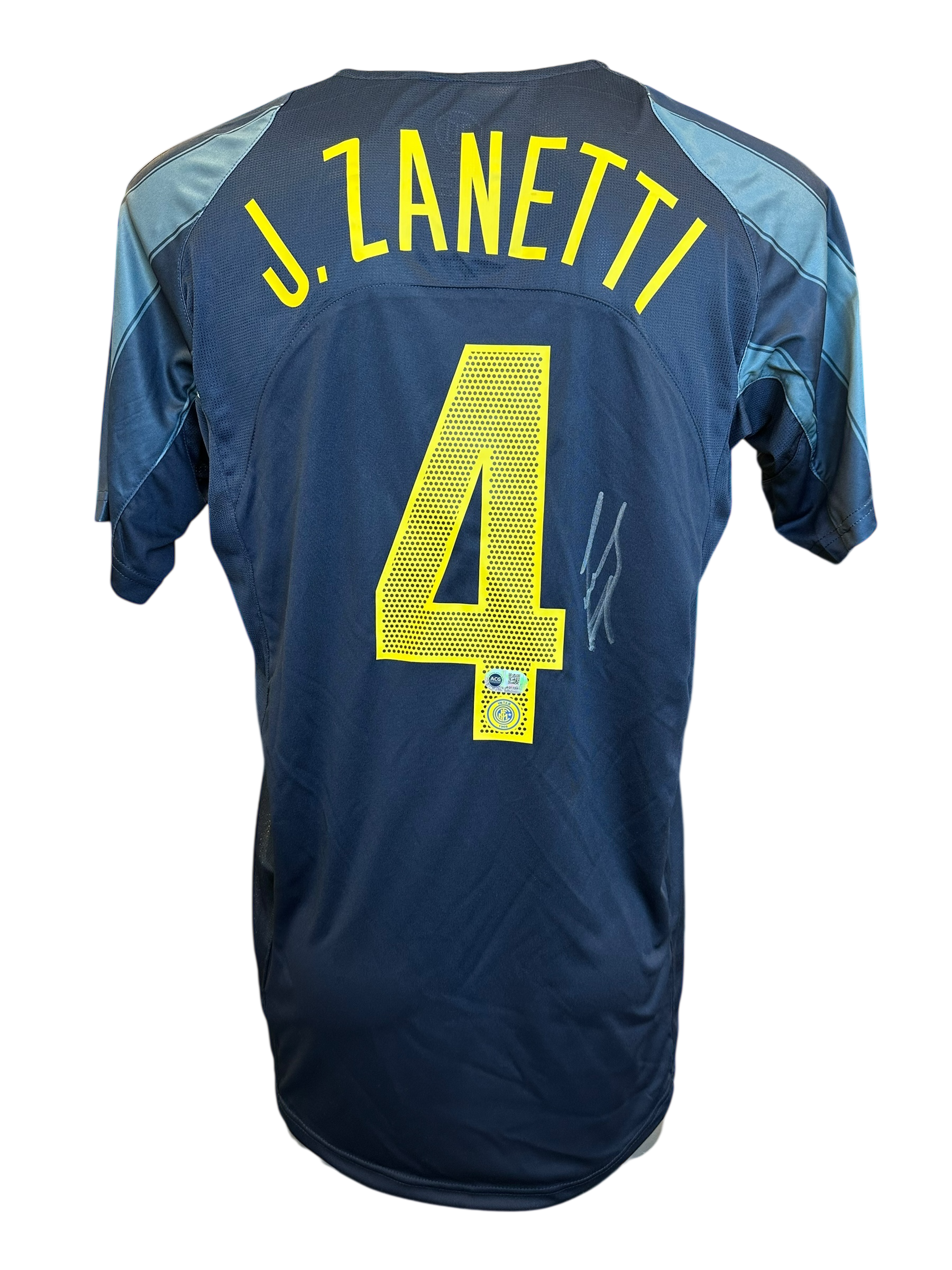 JAVIER ZANETTI SIGNED INTER MILAN 2004/05 AWAY SHIRT (ACG CERT AG17291)-1