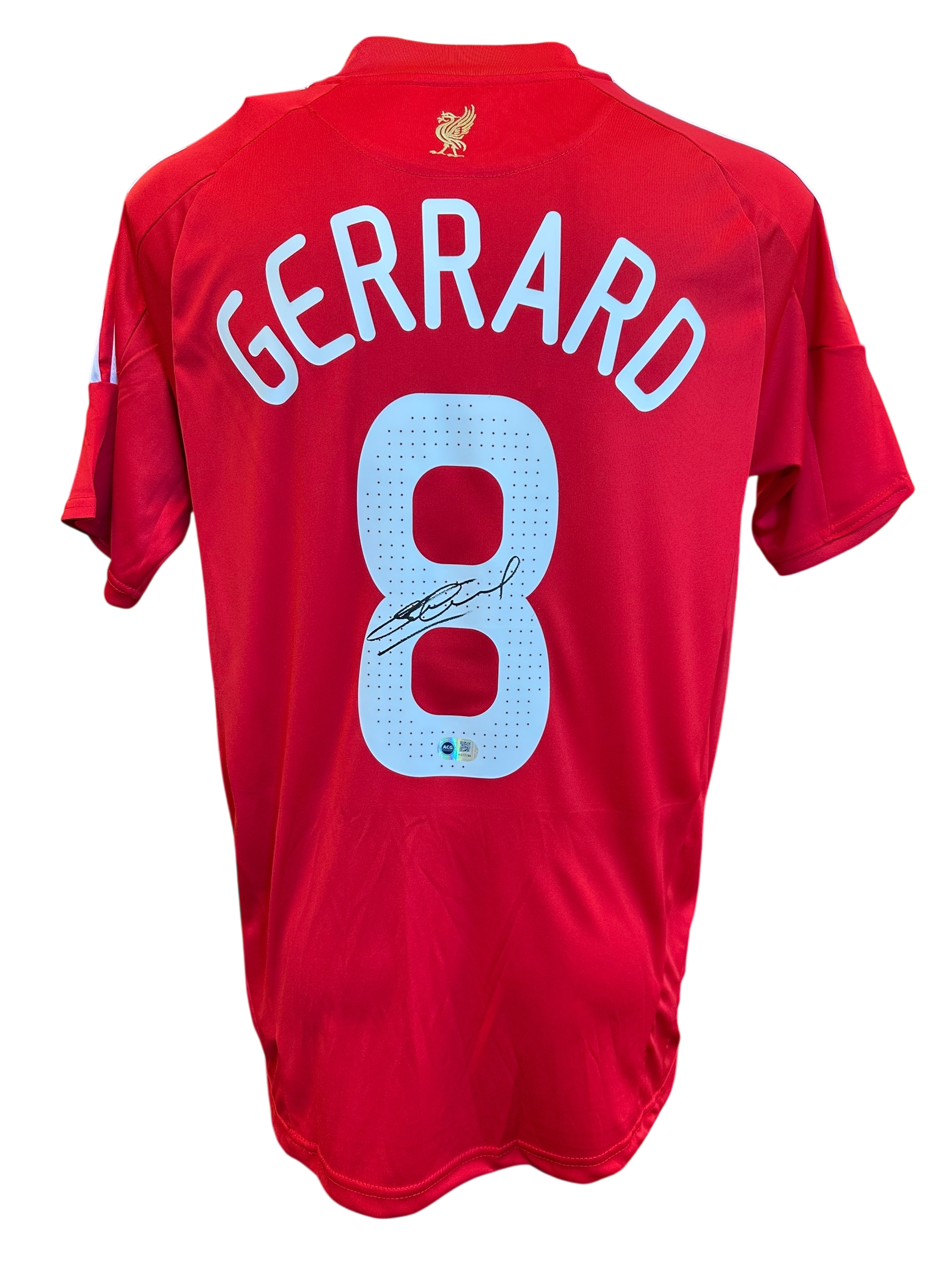 STEVEN GERRARD SIGNED LIVERPOOL FC 2008/10 HOME SHIRT (ACG CERT AG17195)