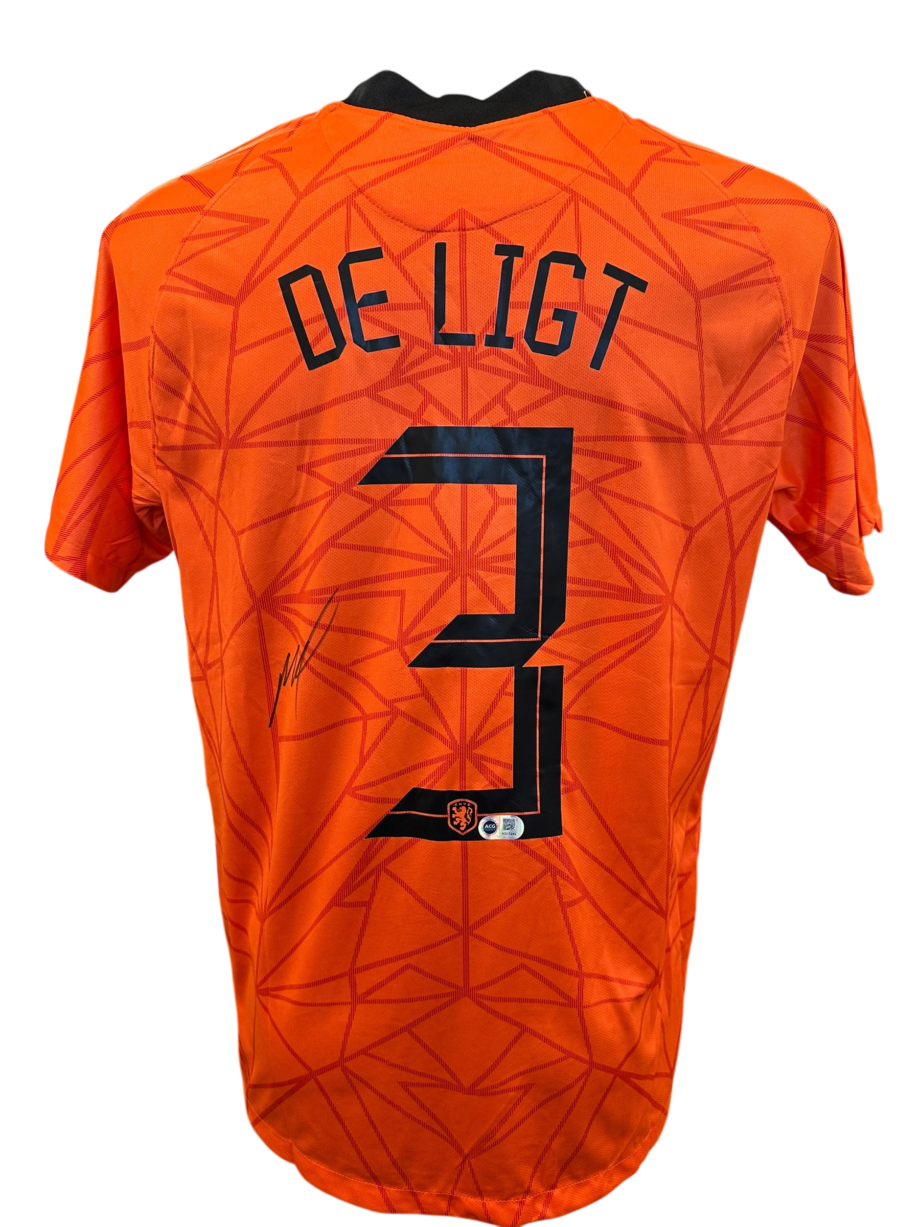 MATTHIJS DE LIGT SIGNED NETHERLANDS HOLLAND 2021/22 HOME SHIRT (ACG CERT AG17242)-1
