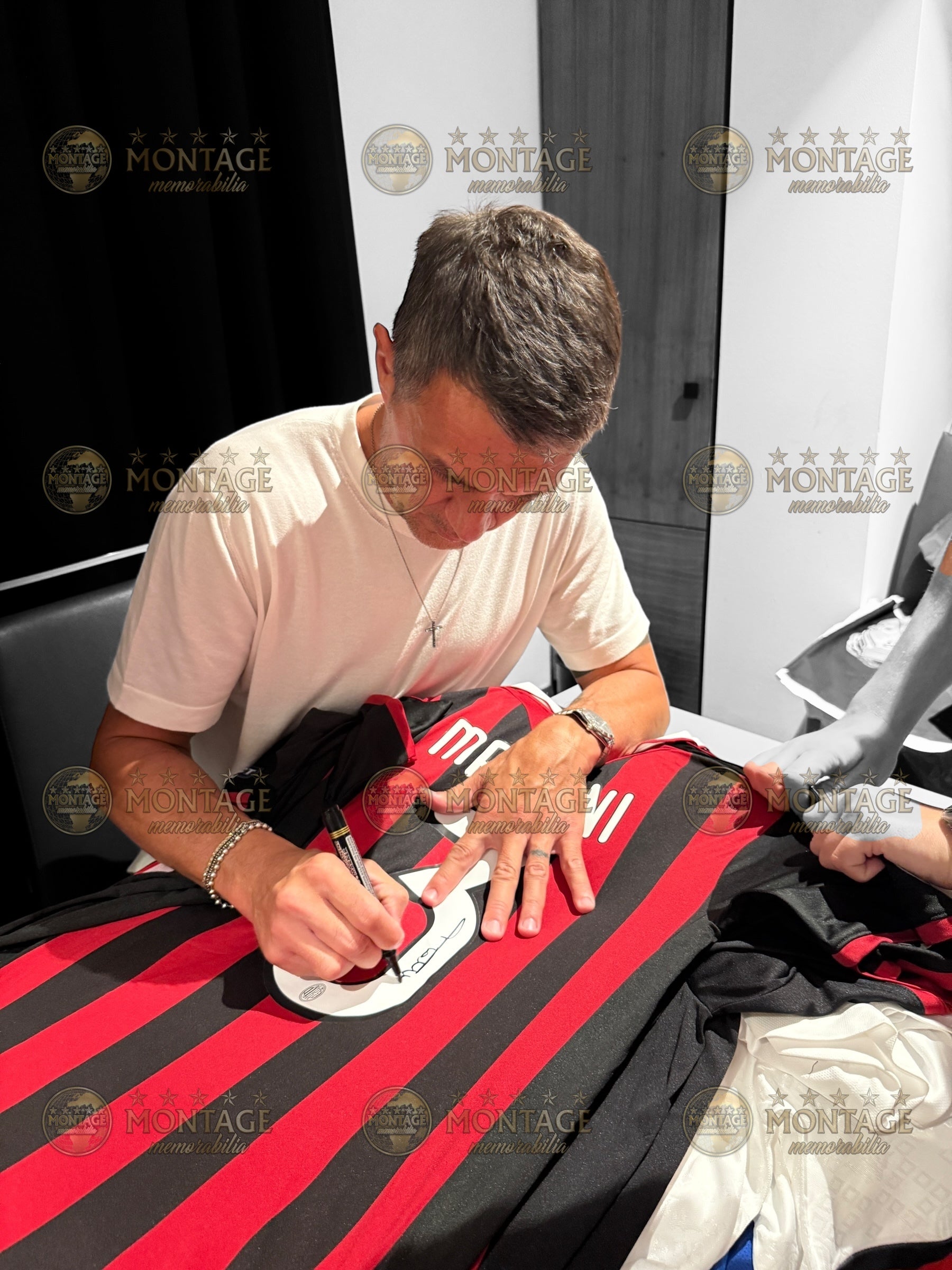 PAOLO MALDINI SIGNED AC MILAN 2008/09 FINAL HOME SHIRT (ACG CERT AG17399)