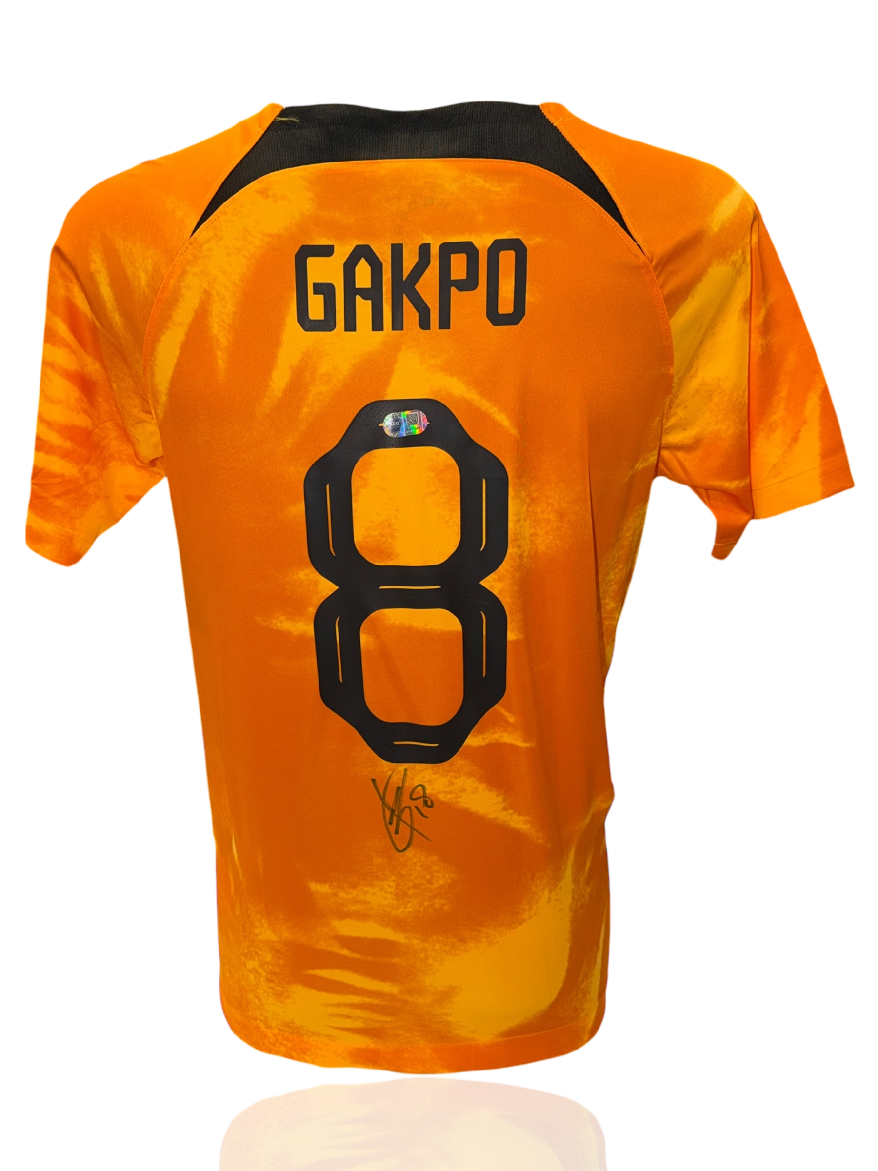 CODY GAKPO SIGNED 22/24 NETHERLANDS HOLLAND HOME SHIRT (ACG CERT AG17483)-1