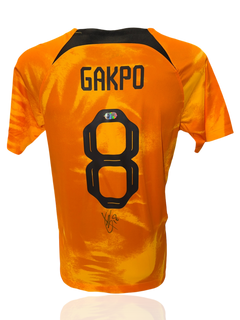 CODY GAKPO SIGNED 22/24 NETHERLANDS HOLLAND HOME SHIRT (ACG CERT AG17483)-1