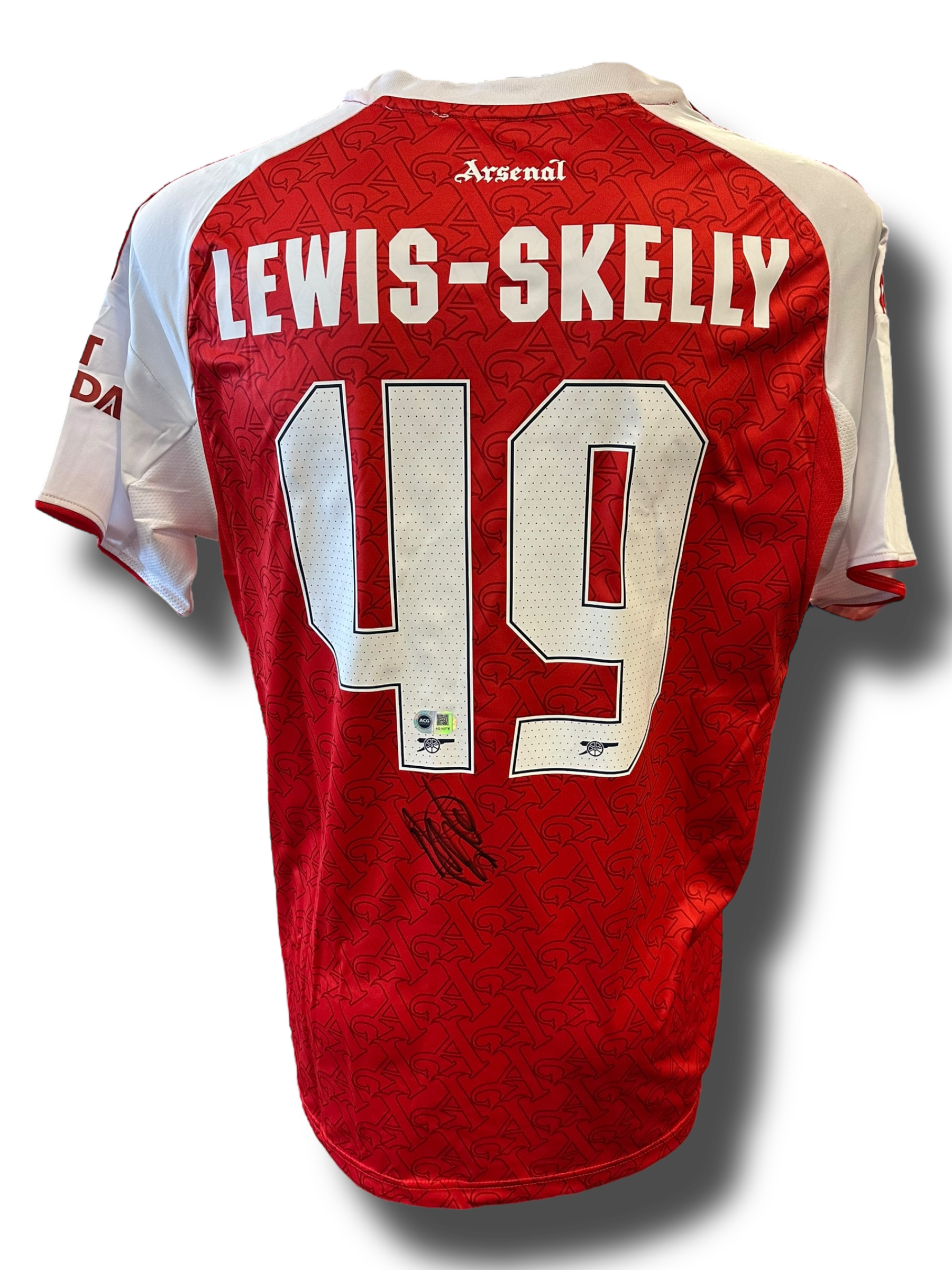 MYLES LEWIS-SKELLY SIGNED ARSENAL FC 2025/26 HOME SHIRT (ACG CERT AG16578)-1