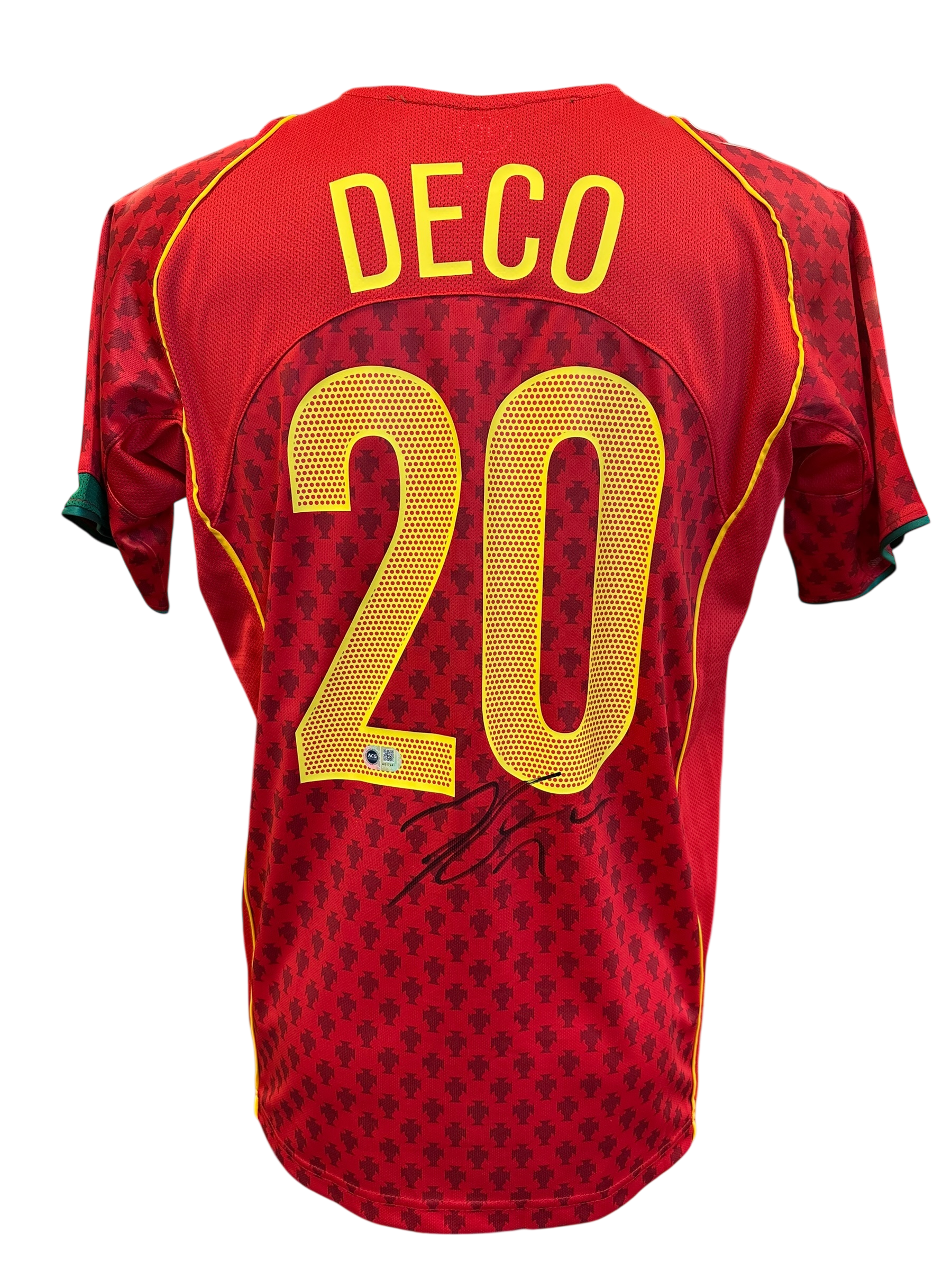 DECO SIGNED PORTUGAL FOOTBALL EURO 2004 HOME SHIRT (ACG CERT AG17241)