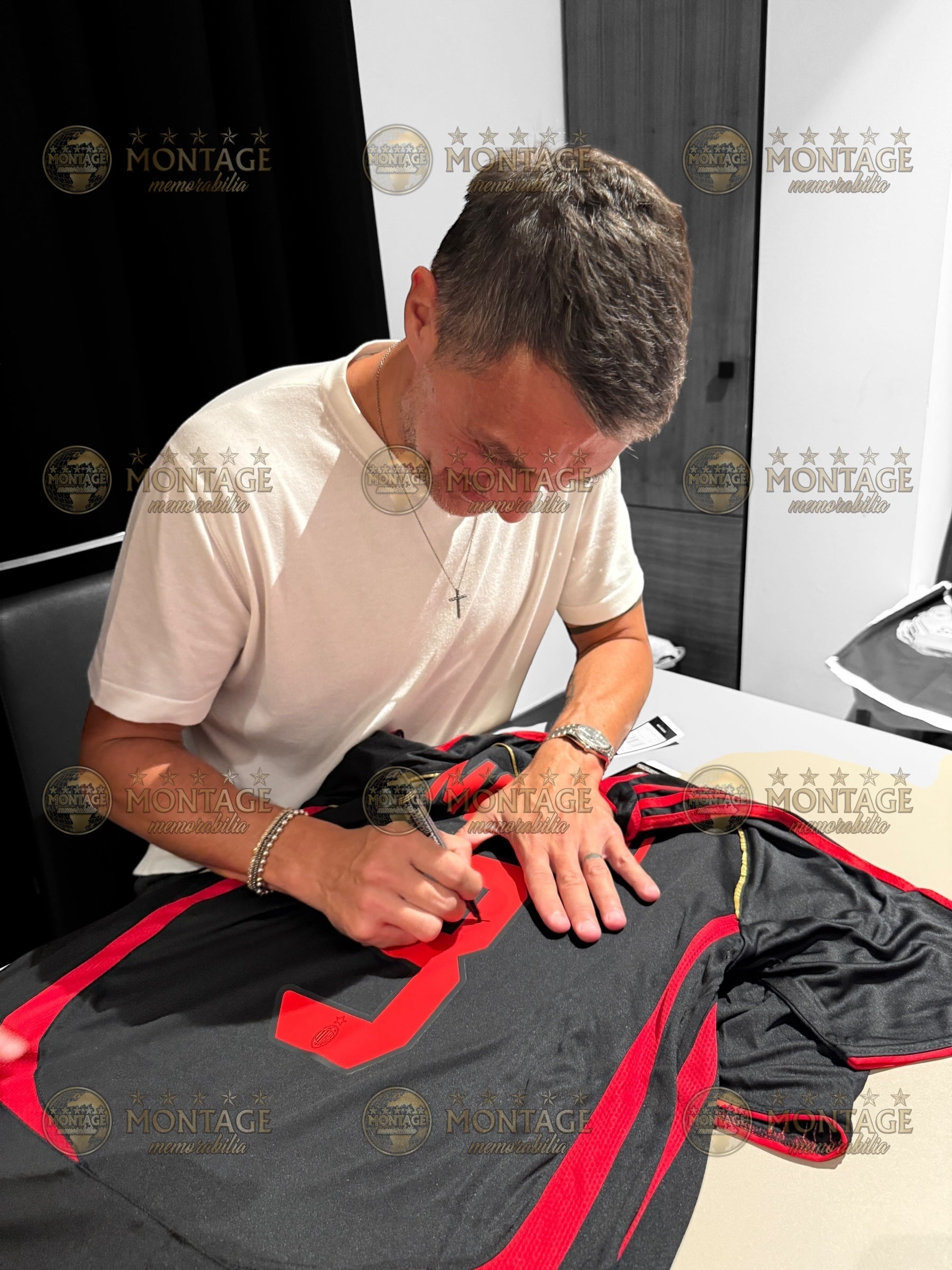 PAOLO MALDINI SIGNED AC MILAN 2006/07 BLACK AWAY SHIRT (ACG CERT AG17404)