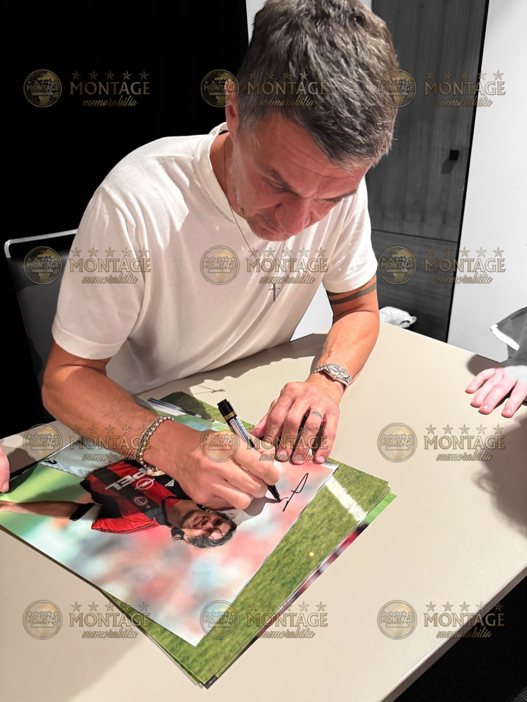 PAOLO MALDINI SIGNED AC MILAN ITALY LEGEND 14x11 PHOTO (ACG CERT AG17413)