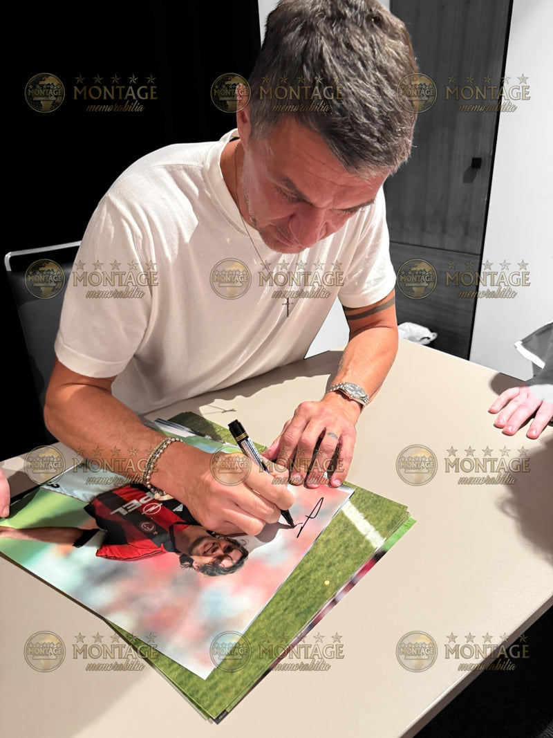 PAOLO MALDINI SIGNED AC MILAN ITALY LEGEND 14x11 PHOTO (ACG CERT AG17413)-2