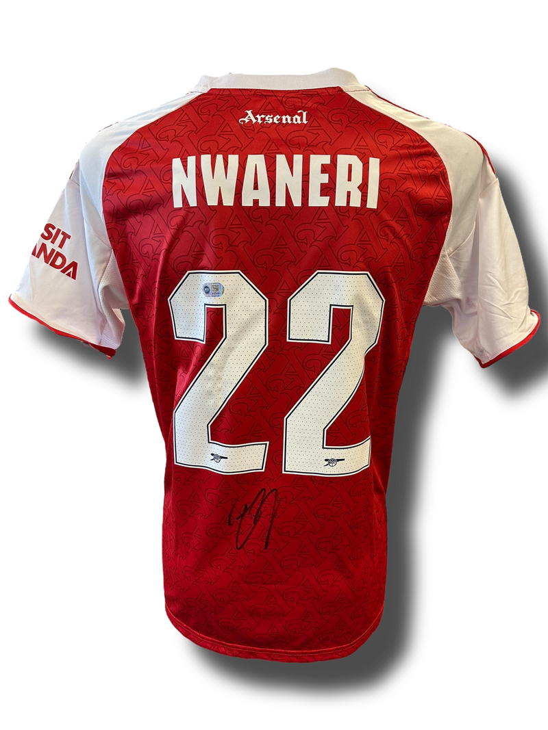 ETHAN NWANERI SIGNED ARSENAL FC 2025/26 HOME SHIRT (ACG CERT AG16583)-1