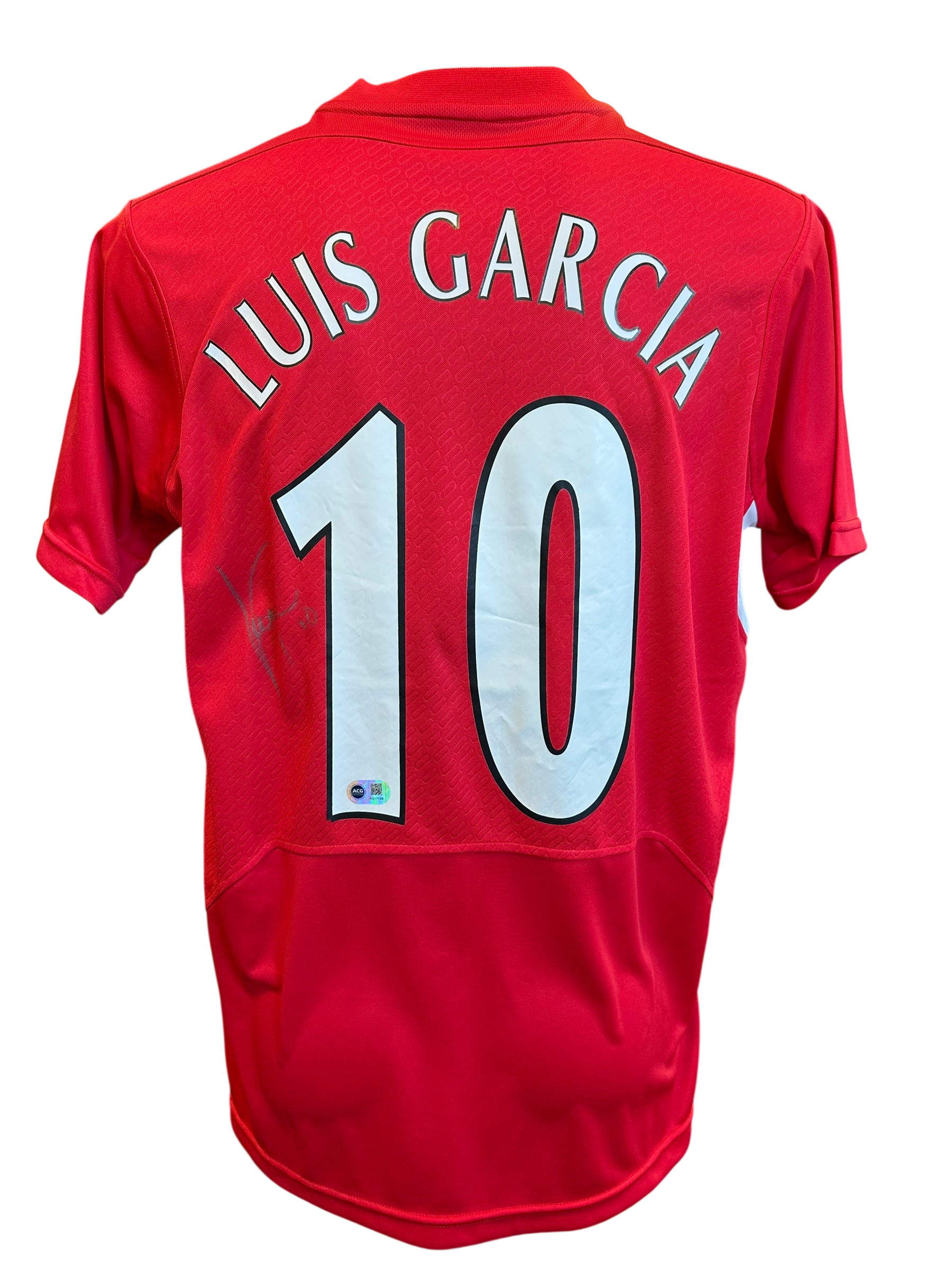 LUIS GARCIA SIGNED LIVERPOOL FC 2005 ISTANBUL HOME SHIRT (ACG CERT AG17188)