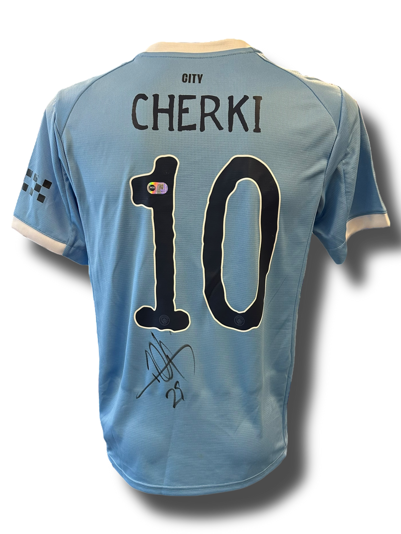 RAYAN CHERKI SIGNED MANCHESTER CITY FC 2025/26 HOME SHIRT (ACG CERT AG16617)-1