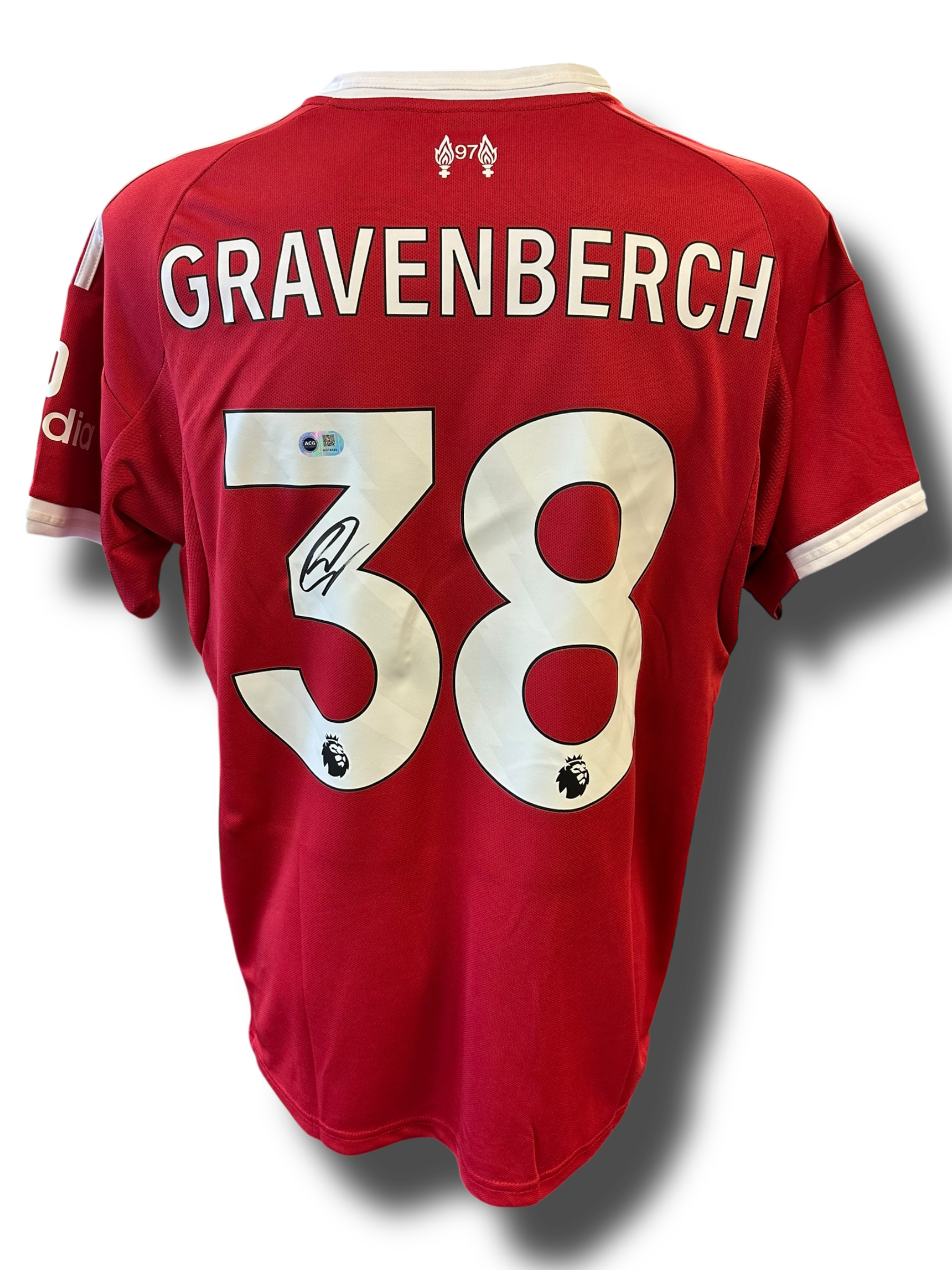 RYAN GRAVENBERCH SIGNED LIVERPOOL FC 2025/26 HOME SHIRT (ACG CERT AG16589)