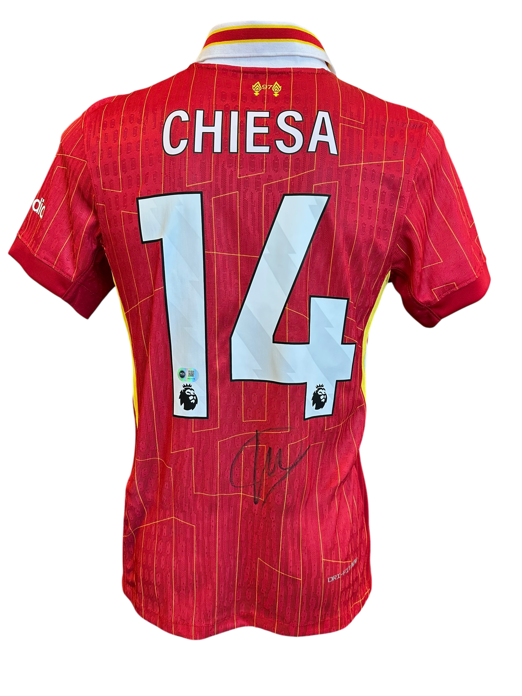 FEDERICO CHIESA SIGNED 2024/25 LIVERPOOL FC HOME SHIRT (ACG CERT AG17178)