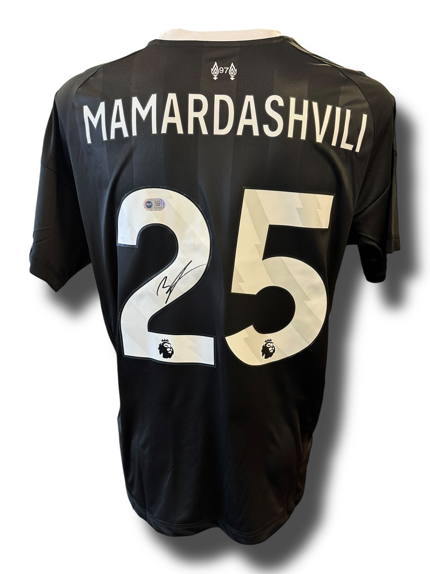 GIORGI MAMARDASHVILI SIGNED 2025/26 LIVERPOOL FC GOALKEEPER SHIRT (ACG CERT AG16592)-1