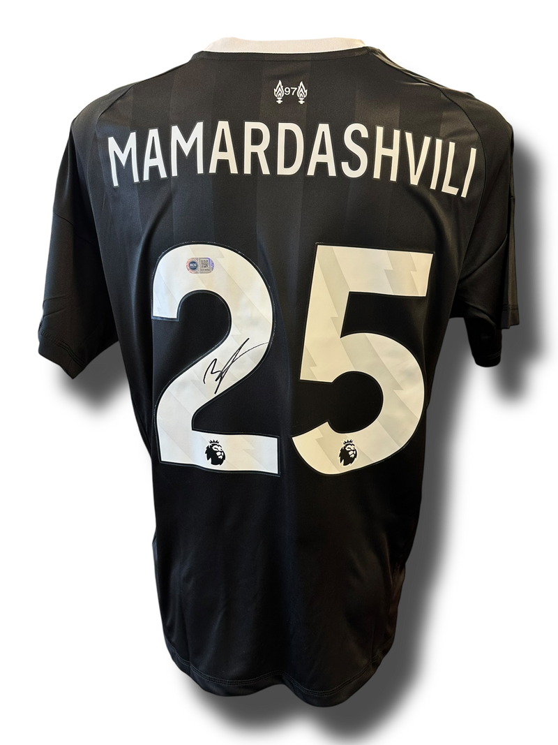 GIORGI MAMARDASHVILI SIGNED 2025/26 LIVERPOOL FC GOALKEEPER SHIRT (ACG CERT AG16592)-1