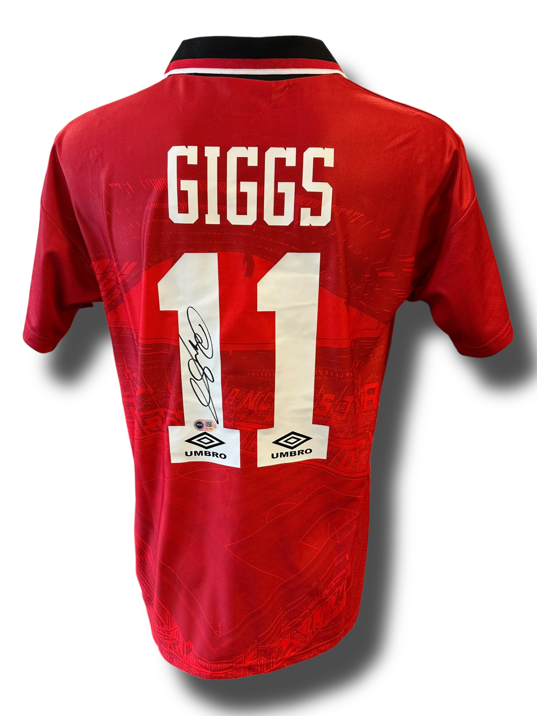 RYAN GIGGS SIGNED MANCHESTER UNITED 1994/96 HOME SHIRT (ACG CERT AG16608)