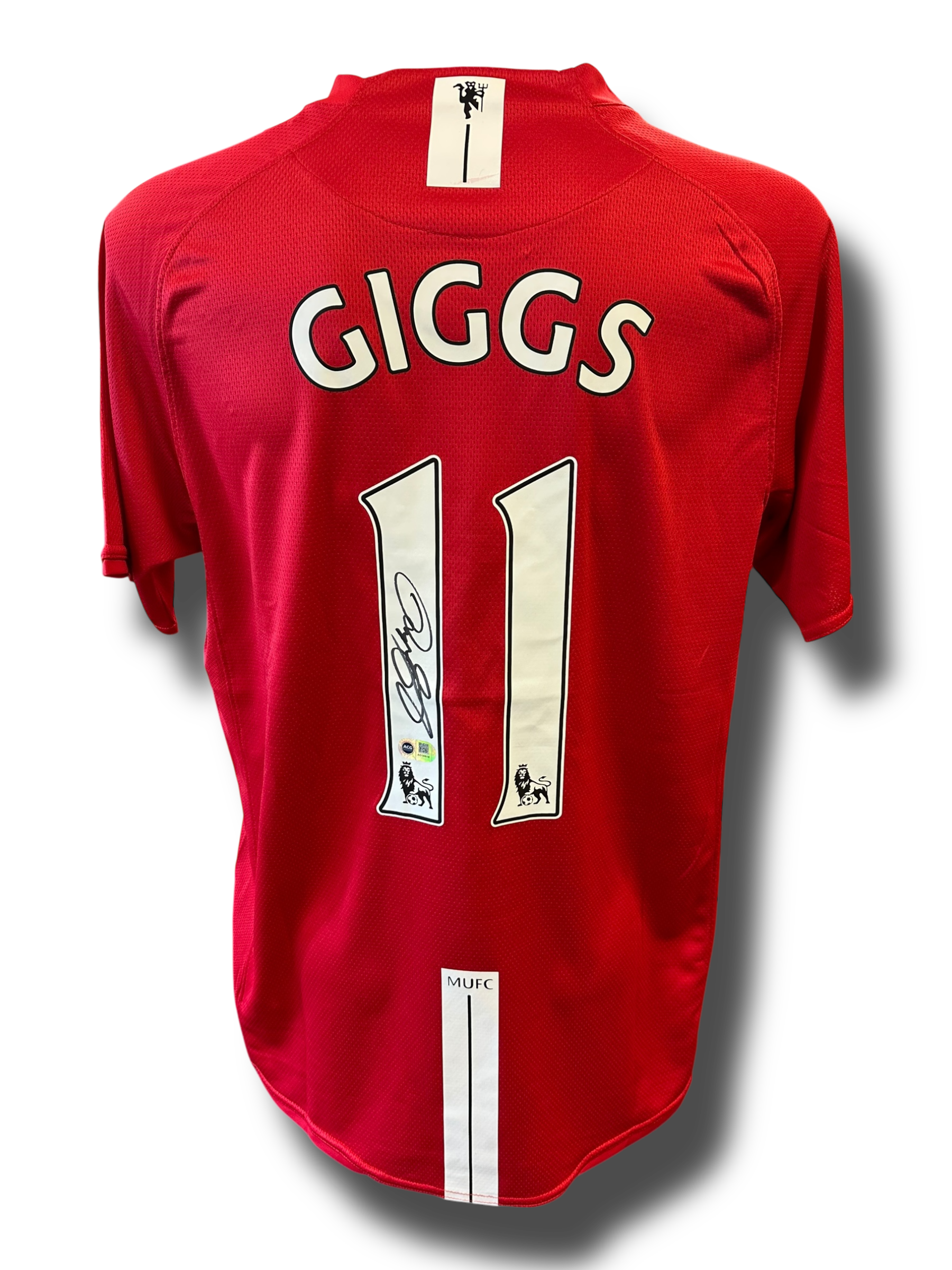 RYAN GIGGS SIGNED MANCHESTER UNITED 2007/08 HOME SHIRT (ACG CERT AG16615)