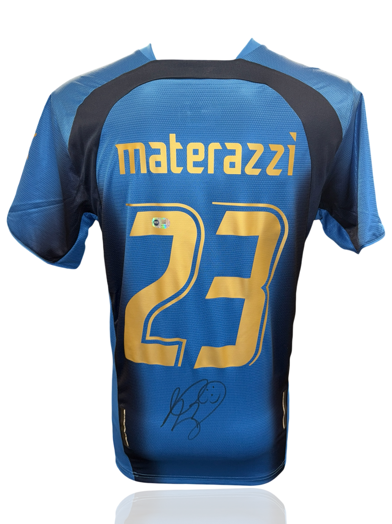 MARCO MATERAZZI SIGNED ITALY WORLD CUP 06 WINNERS SHIRT (ACG CERT AG17423)-1