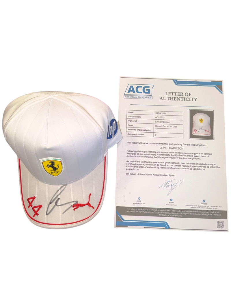 LEWIS HAMILTON SIGNED FERRARI 2025 FORMULA 1 CAP ACG LOA (ACG CERT AG17773)-2